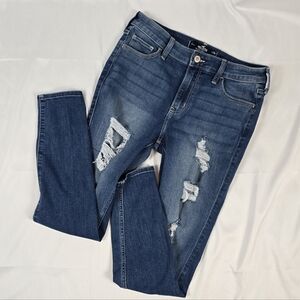 Hollister High-Rise Super Skinny Jeans Dark Wash Size 8 Regular Ankle Soft Stret